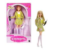Barbie Signature Doll, Clueless Cher Collectible in Yellow Plaid Suit with Backpack, Cell Phone, & Learner’s Permit Accessories, JBJ34