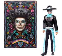 Barbie Signature Doll, 2024 Día De Muertos Ken Collectible in Black Suit with Sky Blue Accents, Hat and Belt Accessories, HRM73