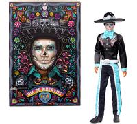 Barbie Signature Doll, 2024 Día De Muertos Ken Collectible in Black Suit with Sky Blue Accents, Hat and Belt Accessories, HRM73