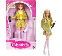 Barbie Signature Doll, Clueless Cher Collectible in Yellow Plaid Suit with Backpack, Cell Phone, & Learner’s Permit Accessories, JBJ34