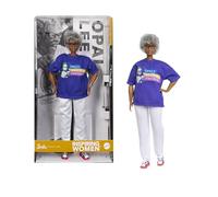 Barbie Inspiring Women Doll, Opal Lee Collectible in Blue “Opal’s Walk For Freedom” T-Shirt, White Pants and Glasses, Doll Stand And Displayable Packaging, JJX60