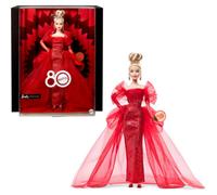 Barbie Signature Jbj17 Mattel 80Th Anniv Glittery Red Tulle Gown