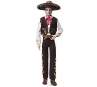 Barbie Signature Ken Doll, Día De Muertos 2025 Collectible with Cream Shirt, Black Vest and Trousers, Sombrero and Calavera Face Paint, JBJ06