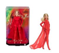 Barbie Signature Doll, Kylie Minogue Posable Collectible in Padam Padam” Music Video Outfit with Red Bodysuit, Chiffon Cape and Lace-Up Boots