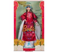 Barbie Signature Lunar New Year Doll in Red Floral Robe Peking Opera Accessories