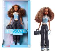 Barbie Signature My Scene Madison Doll and Accessories, Y2K-Inspired Outfit with Butterfly Top, Cargo Jeans, Denim Bag and Doll Stand, HYC18
