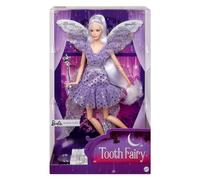 Barbie Signature Tooth Fairy Doll, Collectible Barbie Doll with Fairy Wings, Wand & Coin Bag, Gift for 6 Year Olds & Up, JCW43