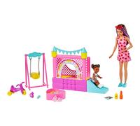 Barbie Skipper Babysitters Inc. Bounce House Playset with Skipper Babysitter Doll, Toddler Doll, Swing & Accessories for Kids Age 3+