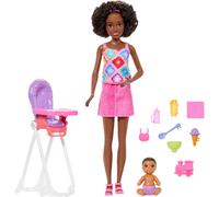 Barbie Skipper Babysitters, Inc. Playset with Brunette Doll, Brunette Toddler Doll, High Chair & 8 Accessories Including Food 2