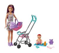 Barbie Skipper Babysitters Inc. Playset with Skipper Babysitter Doll (Brunette), Stroller, Baby Doll & 5 Accessories, Toy for 3 Year Olds & Up, GXT34