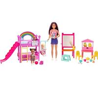 Barbie Skipper Babysitters Inc. Ultimate Daycare Playset with 3 Dolls, Furniture & 15+ Accessories, Includes Bunk Beds & Color-Change Easel, HND18
