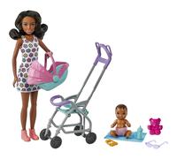 Barbie Skipper Babysitters Playset with Brunette Babysitter Doll Pram & Baby