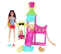 Barbie Skipper Babysitters Inc. Toys, Skipper Doll and Waterpark Playset with Working Water Slide and Accessories, First Jobs
