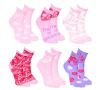 Barbie Socks for Girls, Set of 6 Cotton Socks, Gift for Girls and Teens Sizes EU 23 to 34, multicoloured, 27-30