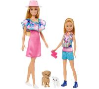 Barbie Stacie Doll Set with 2 Pet Dogs Accessories, Dolls with Blonde Hair