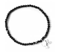 Barbie Sterling Silver Silhouette & Black Onyx Bead Bracelet