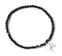 Barbie Sterling Silver Silhouette & Black Onyx Bead Bracelet
