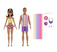 Barbie Style Fashion Dolls Set, Beach Inspired Looks and Accessories, 65th Anniversary Ken Doll, JJP05