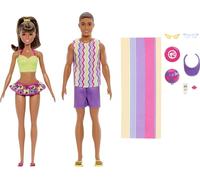 Barbie Style Fashion Dolls Set, Beach Inspired Looks and Accessories, 65th Anniversary Ken Doll, JJP05
