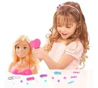 Barbie Styling Head, 17 Pieces Include Styling Accessories, Hair Styling for Kids, by Just Play (Black)