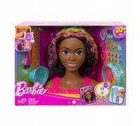Barbie Styling Head Neon Rainbow Curly Hair HMD79