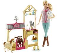 Barbie Sweet Orchard Farm Blonde Doll and Playset with 7 Animals