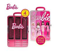 Barbie Metal Toy Storage Case Store it All - Compatible with other Dolls, for Kids Girls Ages 3 and Up