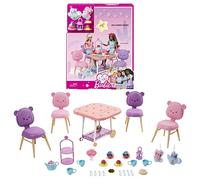 Barbie Tea Party Playset for Preschoolers, My First Barbie Tea Party Playset and Accessories, Preschool Toys and Gifts, Tea Party with 18 Storytelling Pieces, Two Plush Items, from 3 Years, HMM65
