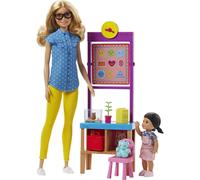 Barbie Teacher Doll with Flipping Blackboard Playset and School-Themed Toys (Amazon Exclusive)