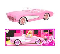 Barbie The Movie Car, Vintage-Inspired Pink Corvette Convertible with White Wall Tires and Trunk Storage, Collectible, HPK02