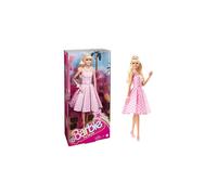 Barbie The Movie Doll, Margot Robbie as Barbie, Collectible Doll Wearing Pink and White Gingham Dress with Daisy Chain Necklace, HPJ96