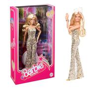 Barbie The Movie Doll, Margot Robbie as , Collectible Doll Wearing Gold Disco Jumpsuit with Glossy Curls and Golden Heels, HPJ99