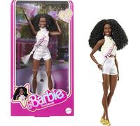 Barbie The Movie President Collectible Doll, Issa Rae as President Wearing Shimmery White Blouse & Short Set, With Dark Curly Hair & President Sash, JBJ55