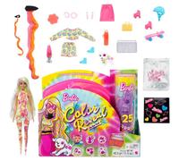 Barbie Color Reveal Totally Neon Fashions Doll with Yellow-Streaked Platinum Hair & 25 Surprises Including Color Change, Gift for Kids
