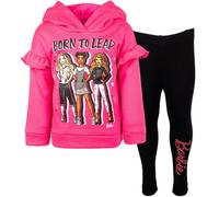 Barbie Toddler Girls Pullover Fleece Hoodie and Leggings Outfit Set Black 5T
