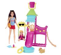 Barbie Skipper Babysitters Inc. Toys, Skipper Doll and Waterpark Playset with Working Water Slide and Accessories, First Jobs