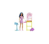Barbie Toys, Skipper Doll and Ear-Piercer Station with Piercing Tool, 10 Pairs of Earrings and 5+ Additional Accessories, First Jobs, HKD78