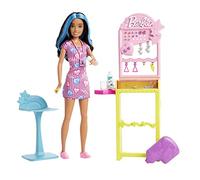 Barbie Toys, Skipper Doll and Ear-Piercer Station with Piercing Tool, 10 Pairs of Earrings and 5+ Additional Accessories, First Jobs, HKD78