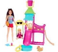 Barbie Toys, Skipper Doll and Waterpark Playset with Working Water Slide, Puppy