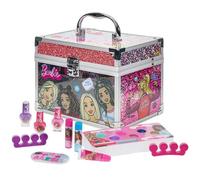 Barbie Train Case Beauty Set, Kids Makeup Kit for Girls, Real Washable Makeup Set, Play Makeup, Party Favor, Birthday, Ages 3+ by Townley Girl