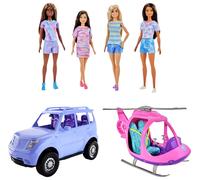 Barbie Travel Adventures Car, Speedboat & 2 Dolls Set