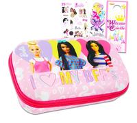 Barbie Travel Case for Girls - Bundle with Barbie Toiletry Bag for Cosmetics, Jewelry, More Plus Stickers, Bookmark, & More | Barbie Travel Bag for Teens, Multicolor, Barbie Cosmetic Bag, Barbie