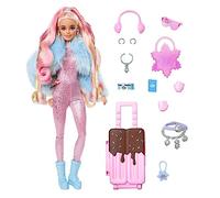 Travel Barbie Doll with Wintery Snow Fashion, Extra Fly, Sparkly Pink...