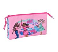BARBIE - Triple Pencil Case, Children's Pencil Case, Ideal for School Children, Comfortable and Versatile, Quality and Resistance, 22 x 3 x 12 cm
