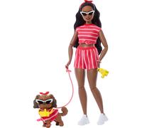 Barbie African American Twinning Looks With Dog Doll Pink Kids