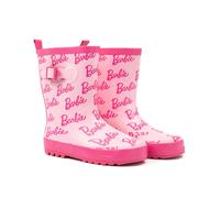 Barbie Girls Pink Waterproof Wellington Boots | Repeated Logo Design for Outdoor Play & Rainy Weather | Classic Kids Footwear Merchandise | Officially Licensed
