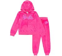 Barbie Velour Matching Family Zip Up Hoodie Pants Outfit Set Newborn to Adult Sizes (Newborn - 2XL), Pink, XXL