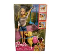 Barbie Dog Walker Doll and Potty Puppy Playset With Accessories DWJ68 Brand New