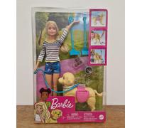 Barbie Dog Walker Doll and Potty Puppy Playset With Accessories DWJ68 Brand New