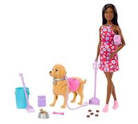 Barbie Walk & Potty Pup Toy Set with Barbie Brooklyn Doll | Includes Toy Dog that Walks & Goes Potty, Plus Pooper Scooper & Pet Accessories, JJB47